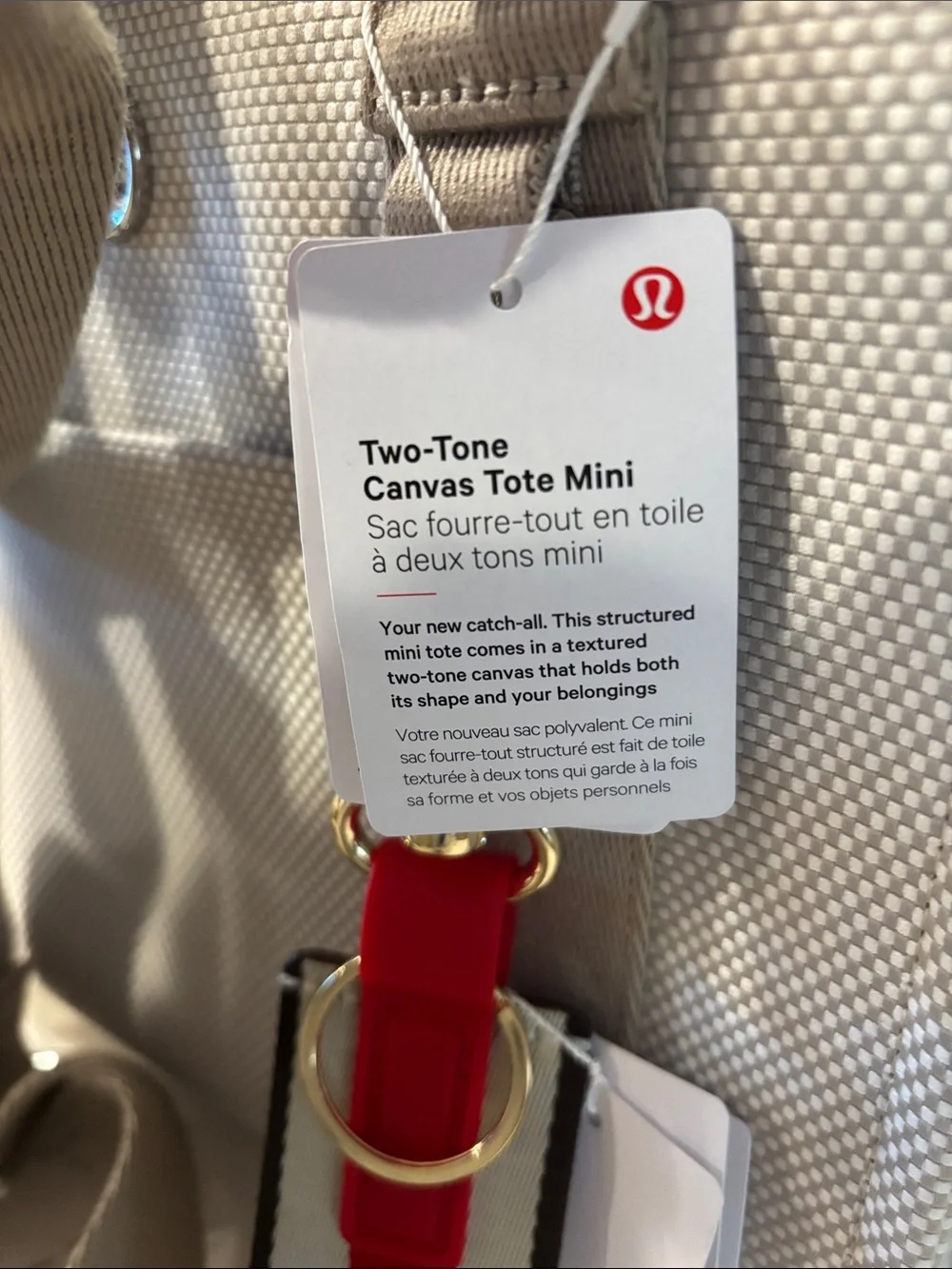 Lululemon BUNDLE– Scuba + Canvas Tote + Never Lost Keychain + Gift Bag NWT